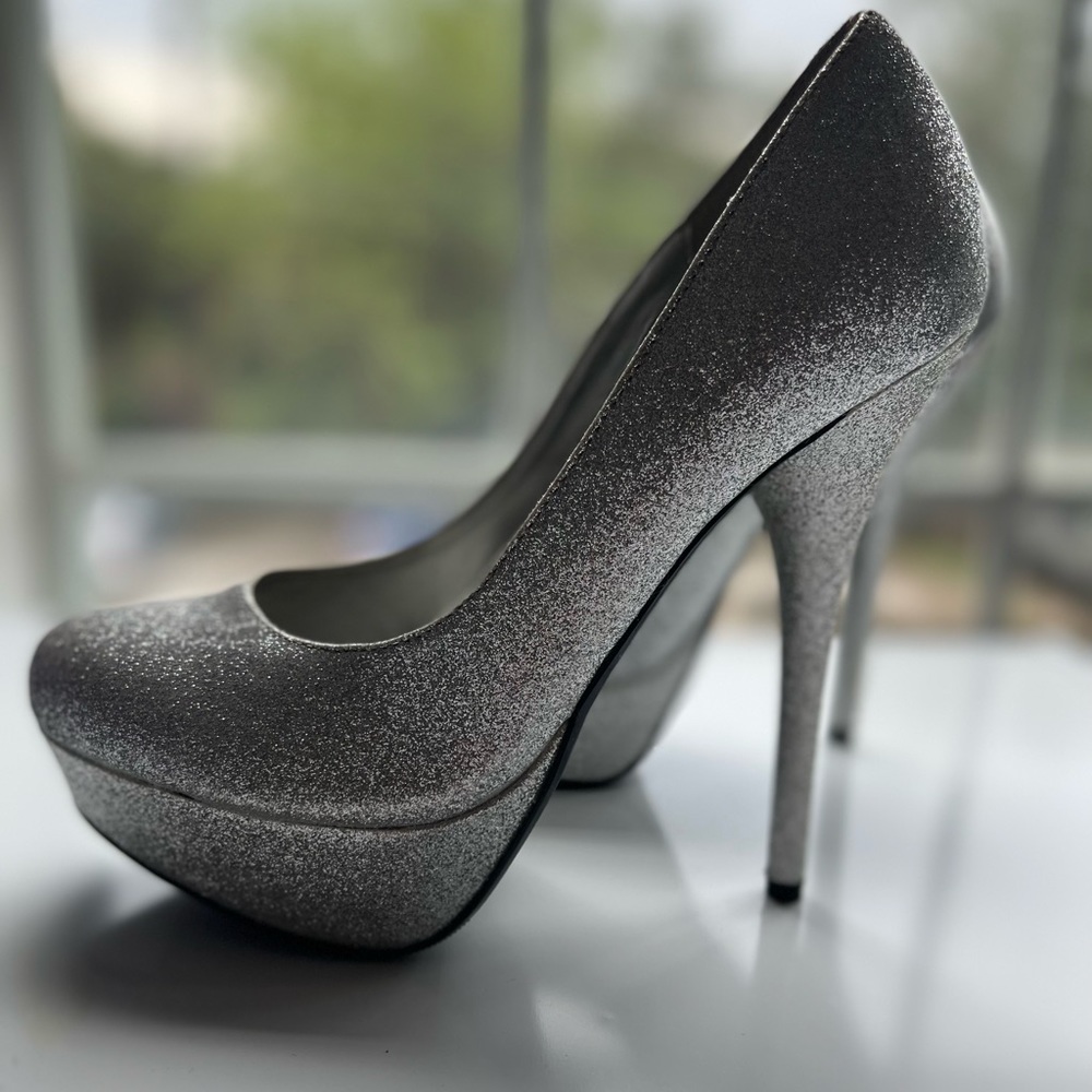 Silver Glitter Pumps